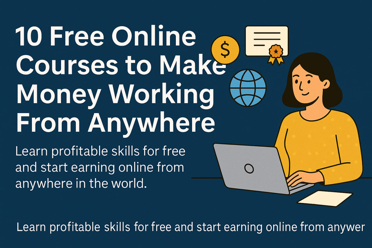 You are currently viewing 10 Free Online Courses to Make Money Working From Anywhere